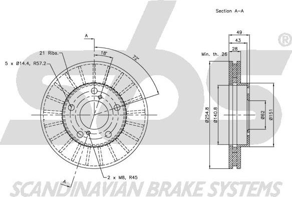 SBS 1815204547 - Kočioni disk www.molydon.hr