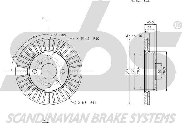 SBS 18152045100 - Kočioni disk www.molydon.hr