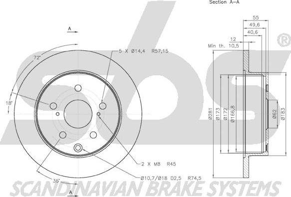 SBS 18152045114 - Kočioni disk www.molydon.hr