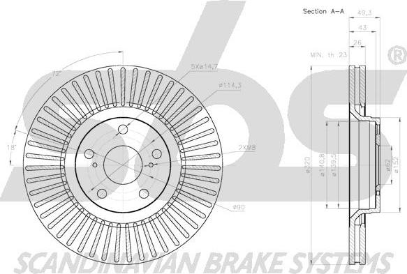 SBS 1815.2045129 - Kočioni disk www.molydon.hr