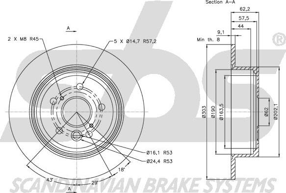 SBS 1815.204574 - Kočioni disk www.molydon.hr