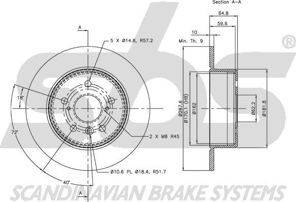 SBS 1815204570 - Kočioni disk www.molydon.hr