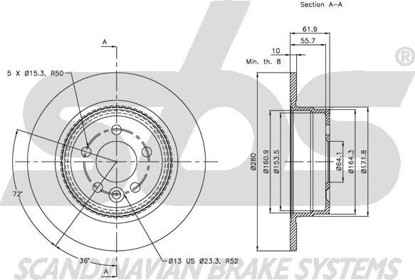 SBS 1815204018 - Kočioni disk www.molydon.hr