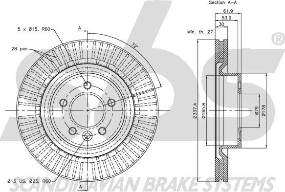 SBS 1815204027 - Kočioni disk www.molydon.hr