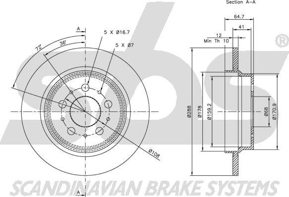 SBS 1815204843 - Kočioni disk www.molydon.hr