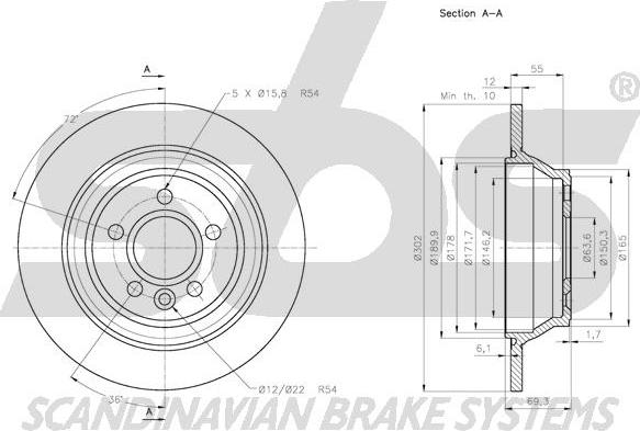 SBS 1815314859 - Kočioni disk www.molydon.hr