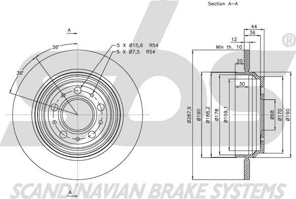 SBS 1815.204854 - Kočioni disk www.molydon.hr