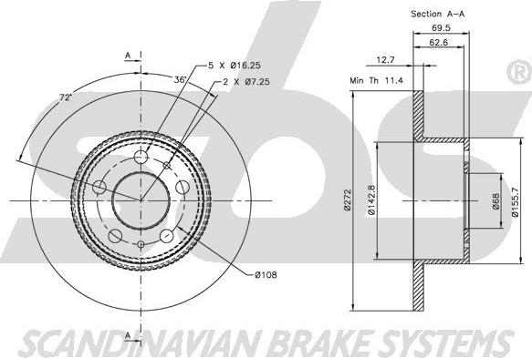 SBS 1815204802 - Kočioni disk www.molydon.hr