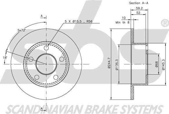 SBS 1815204749 - Kočioni disk www.molydon.hr