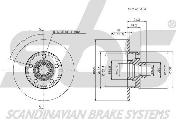 SBS 18152047119 - Kočioni disk www.molydon.hr