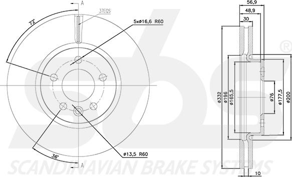 SBS 18152047116 - Kočioni disk www.molydon.hr