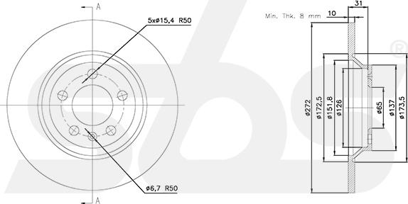 SBS 18152047117 - Kočioni disk www.molydon.hr