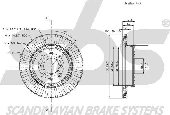 SBS 1815315213 - Kočioni disk www.molydon.hr