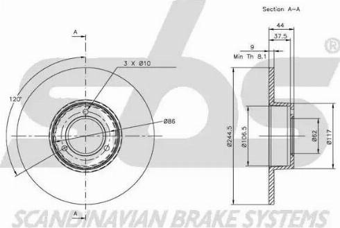 SBS 1815311912 - Kočioni disk www.molydon.hr