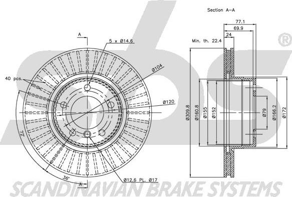 SBS 1815311553 - Kočioni disk www.molydon.hr