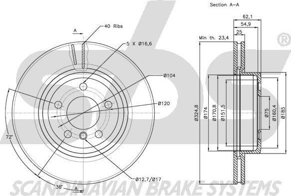 SBS 1815201564 - Kočioni disk www.molydon.hr