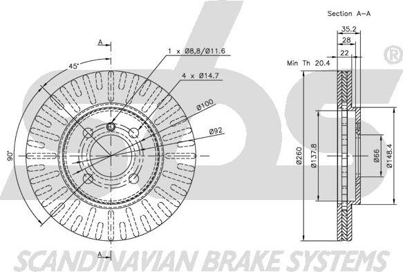 SBS 1815201509 - Kočioni disk www.molydon.hr