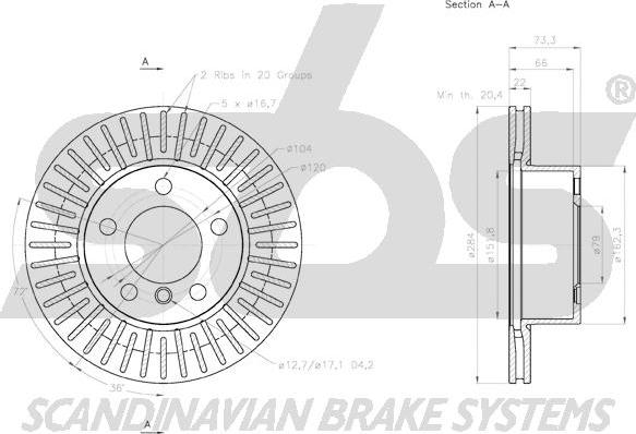 SBS 18152015100 - Kočioni disk www.molydon.hr