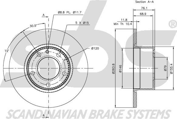 SBS 1815201512 - Kočioni disk www.molydon.hr