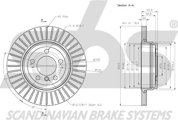 SBS 1815311578 - Kočioni disk www.molydon.hr