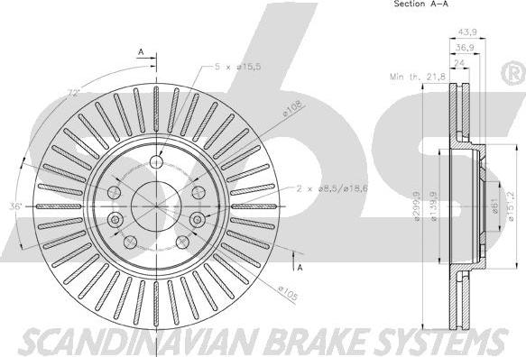 SBS 18152039101 - Kočioni disk www.molydon.hr