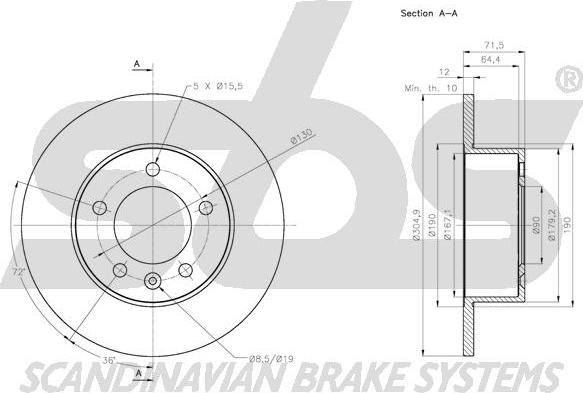 SBS 1815313977 - Kočioni disk www.molydon.hr