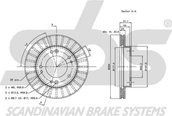 SBS 1815203509 - Kočioni disk www.molydon.hr