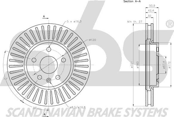 SBS 1815203669 - Kočioni disk www.molydon.hr