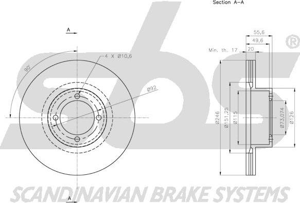 SBS 1815203615 - Kočioni disk www.molydon.hr