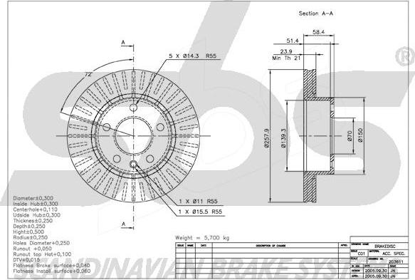 SBS 1815203611 - Kočioni disk www.molydon.hr