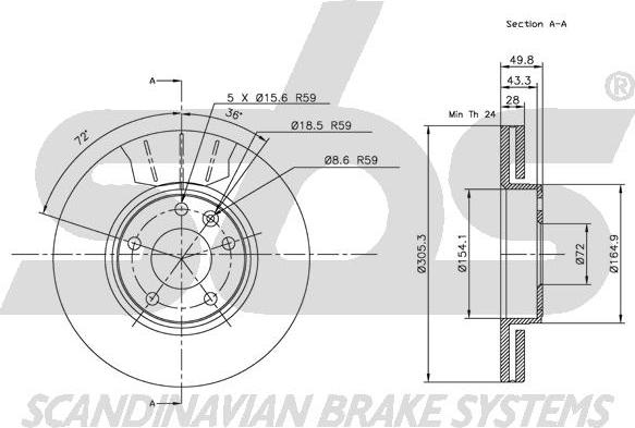 SBS 1815203639 - Kočioni disk www.molydon.hr