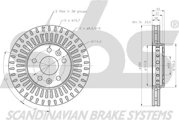 SBS 1815313678 - Kočioni disk www.molydon.hr