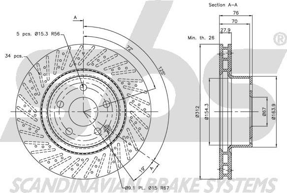 SBS 1815203353 - Kočioni disk www.molydon.hr