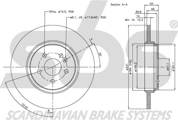 SBS 1815313357 - Kočioni disk www.molydon.hr