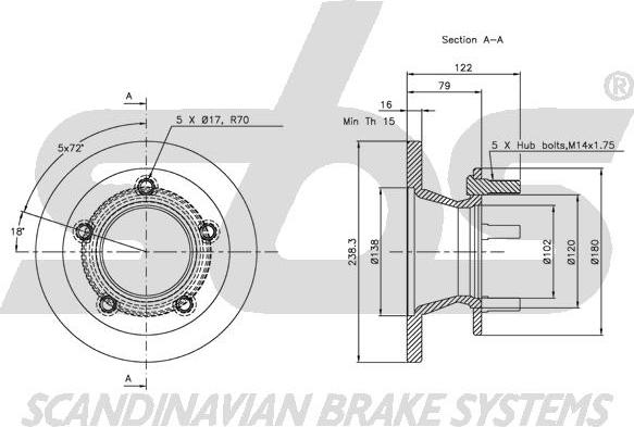 SBS 1815203314 - Kočioni disk www.molydon.hr