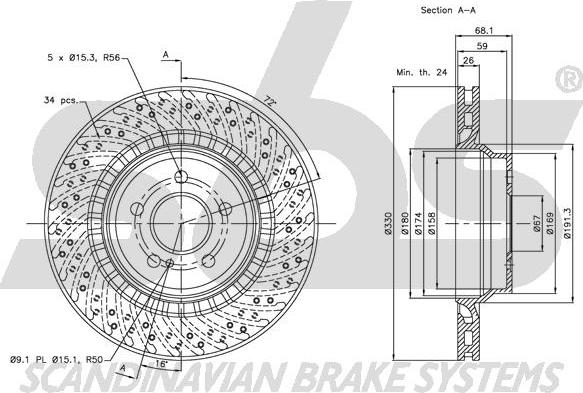 SBS 1815313379 - Kočioni disk www.molydon.hr