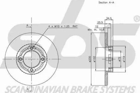 SBS 1815203203 - Kočioni disk www.molydon.hr