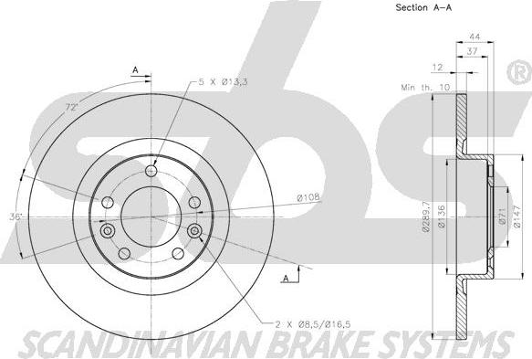 SBS 1815313744 - Kočioni disk www.molydon.hr