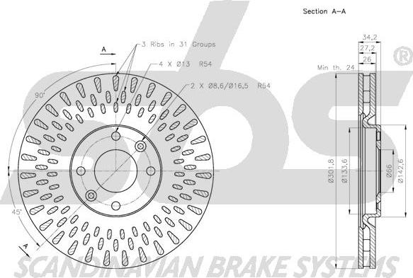 SBS 1815313737 - Kočioni disk www.molydon.hr