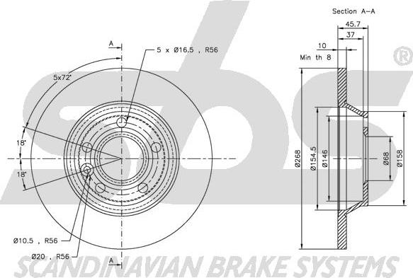 SBS 1815202546 - Kočioni disk www.molydon.hr