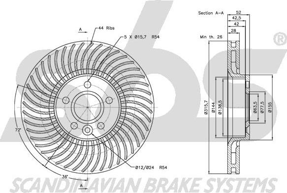 SBS 1815202570 - Kočioni disk www.molydon.hr