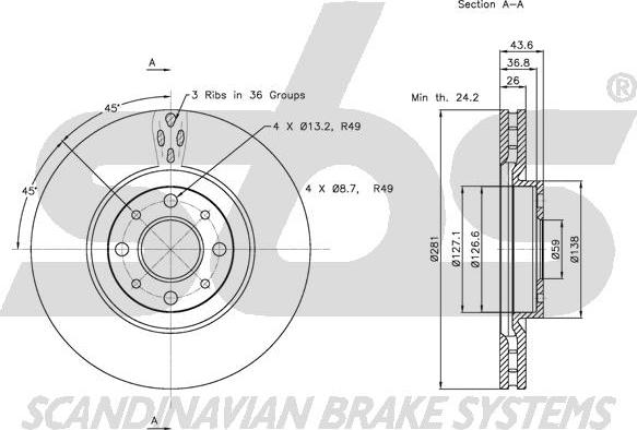 SBS 1815312344 - Kočioni disk www.molydon.hr