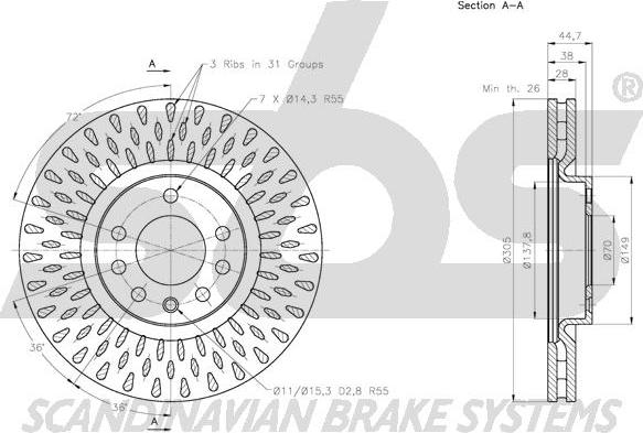 SBS 1815202353 - Kočioni disk www.molydon.hr