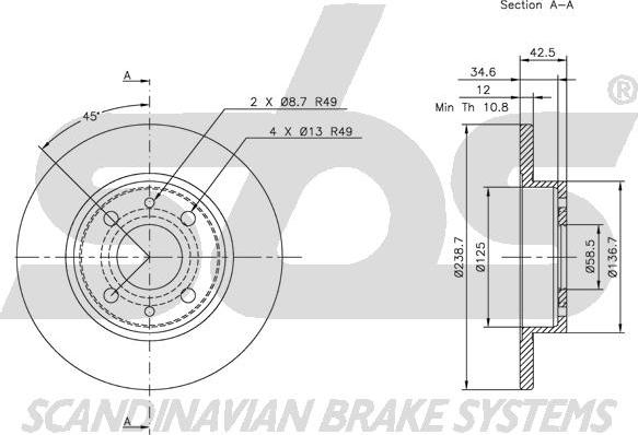 SBS 1815202311 - Kočioni disk www.molydon.hr