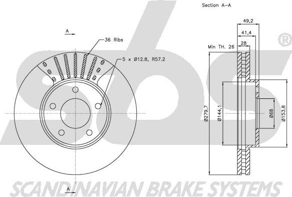 SBS 1815312256 - Kočioni disk www.molydon.hr