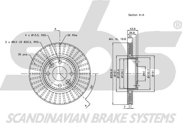 SBS 1815202264 - Kočioni disk www.molydon.hr