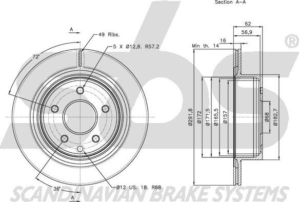 SBS 1815312261 - Kočioni disk www.molydon.hr