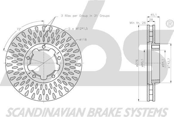 SBS 1815202286 - Kočioni disk www.molydon.hr