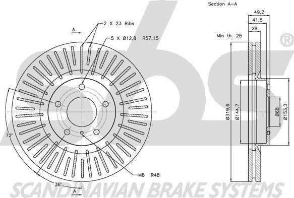 SBS 1815202270 - Kočioni disk www.molydon.hr