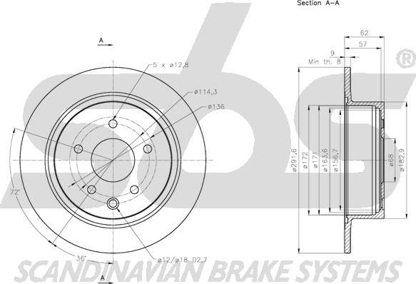 SBS 1815312273 - Kočioni disk www.molydon.hr